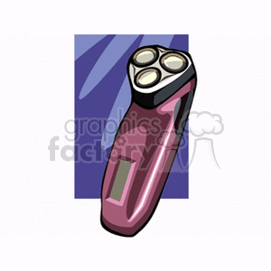 Illustration of an electric shaver with three round blades.