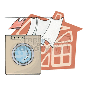 Laundry Day: Washer and Drying Clothes