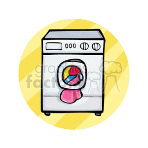 washing machine full of clothes 