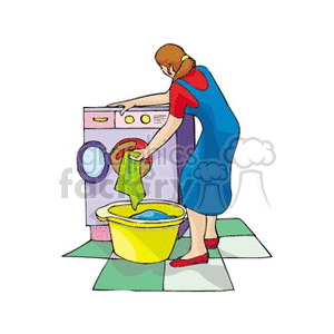 Woman Doing Laundry