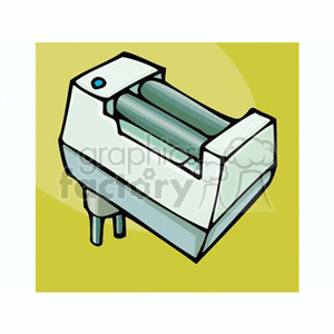 Illustration of a battery charger with rechargeable batteries.