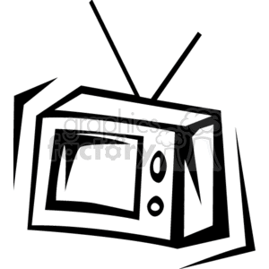 Retro television with antenna clipart.