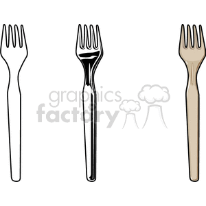 Illustrated Kitchen Forks