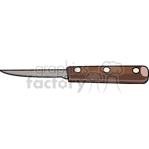 Clipart image of a kitchen knife with a wooden handle