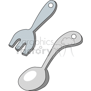 cartoon fork and spoon