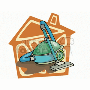 Vacuum Cleaner with House Background