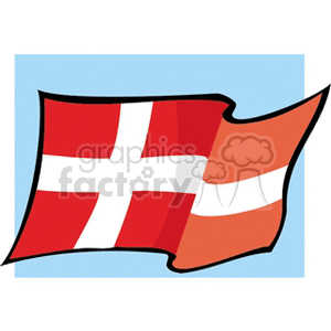 The clipart image shows a stylized version of the flag of Denmark, featuring a white Scandinavian cross on a red background.