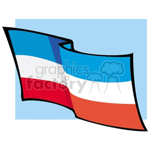 Yugoslavia waving flag blue background