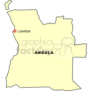 Map of Angola Highlighting Luanda