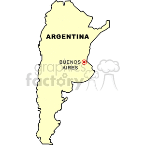 Argentina Map with Buenos Aires Highlighted