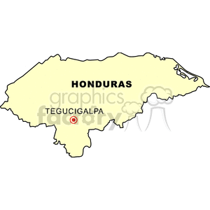 A map of Honduras highlighting its capital, Tegucigalpa.