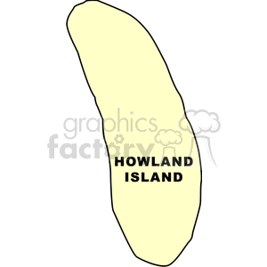 Clipart image of Howland Island, featuring a simple outline of the island with its name labeled.