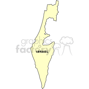 Clipart image of the map of Israel.