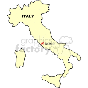 Italy Map Highlighting Rome