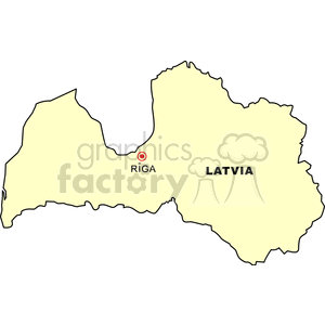 Latvia Map with Riga Highlighted