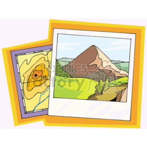 Topographic Map and Mountain Landscape