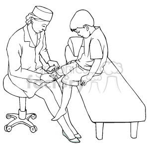 Healthcare Professional Bandaging Child's Leg