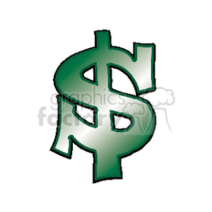 A green dollar sign ($) clipart