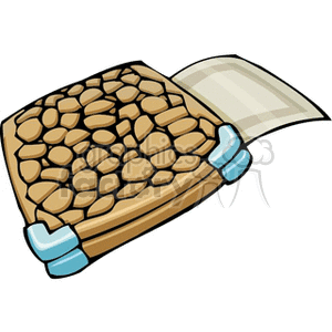 Clipart image of an open ladies' purse, with a raised texture, and a note sticking out