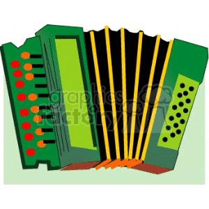 Colorful accordion clipart with buttons and bellows.