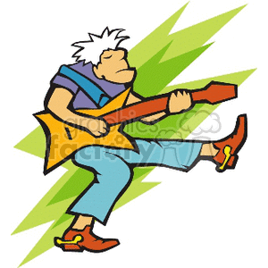 Energetic Electric Guitarist