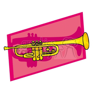 Yellow Trumpet on Pink Background