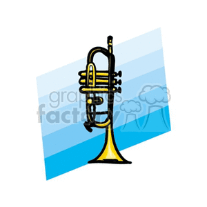 Yellow Trumpet with Blue Background