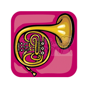 Colorful French Horn - Brass Instrument