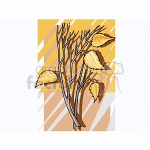 Autumn branch with yellow leafs