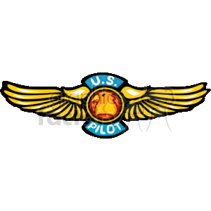   This clipart image depicts a stylized version of a pilot