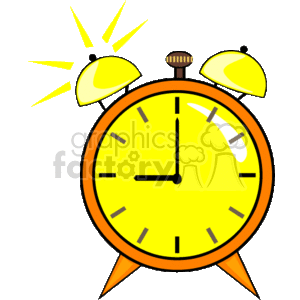 Yellow Analog Alarm Clock with Ringing Bells