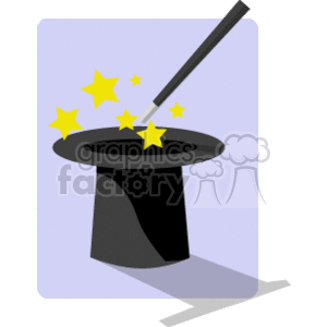   The clipart image features a classic magician