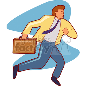 Businessman Running Late with Briefcase