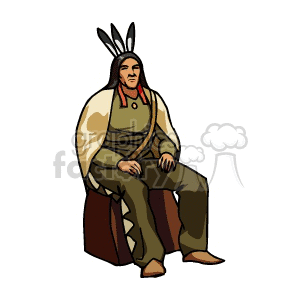 Native American Chief Sitting