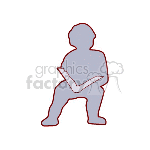 Silhouette of a boy reading a book sitting on the floor