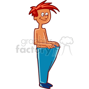 Cartoon Character with Oversized Pants