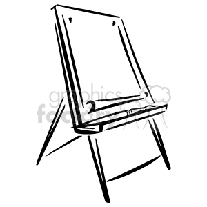 Black and White Easel Holding a Paint Brush