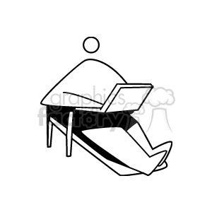 Black and White Person Sitting on a Lounge Chair Working on a Laptop