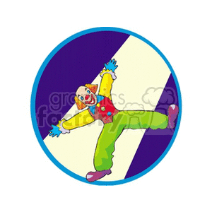 Colorful Circus Clown in Spotlight