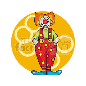 A Clown with Yellow Polkadot Pants Standing with his Hands in His Pockets 