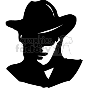 Silhouette of a cowboy wearing a ten-gallon hat.