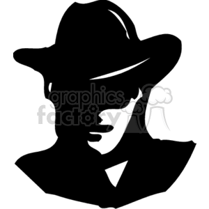 A Black and White Shadowed face of a Cowboy