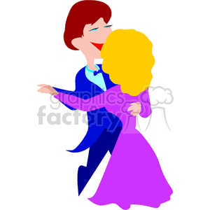 A Woman in a Formal Purple Dress A Man in a Tuxedo Dancing the Waltz