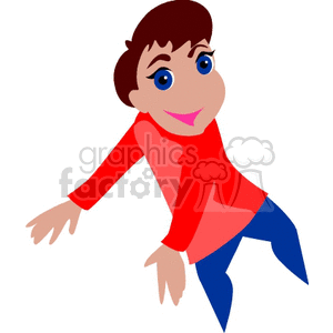 A Boy in a Red Shirt and Blue Pants at a Party Dancing