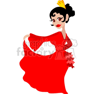 Spanish Dancer in Red Dress