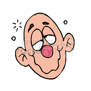 Cartoon Drunk Bald Man