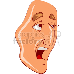 Yawning Cartoon Man Face