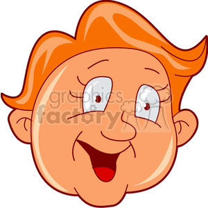 Cheerful Cartoon Boy Face