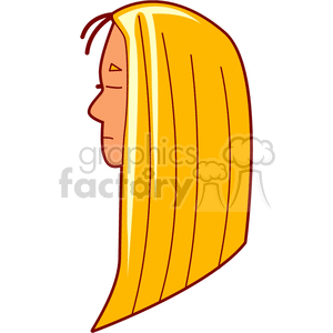 Cartoon Woman Profile with Long Blond Hair