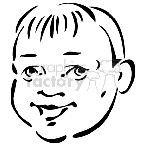   The image appears to be a simple line drawing or clipart of a child